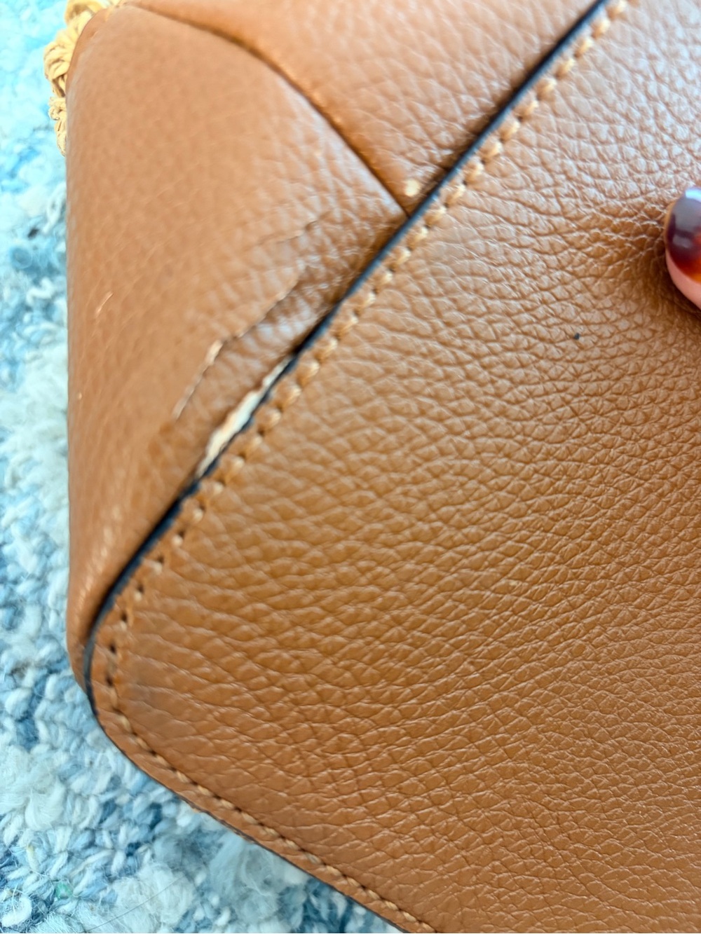 Lauren Ralph Lauren Straw Debby Drawstring Bag in Tan - Picture 8 of 11